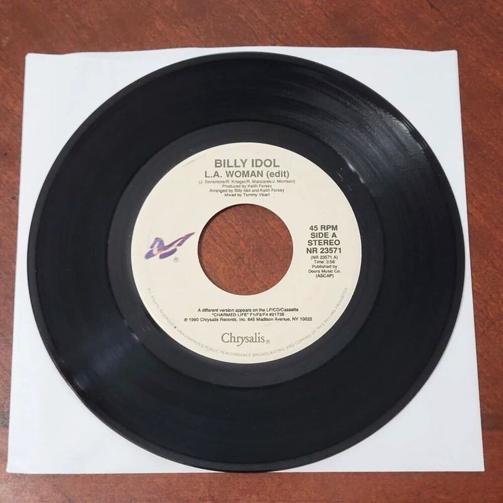 Billy Idol 45 RPM L.A. Woman / License To Thrill '90 Rock